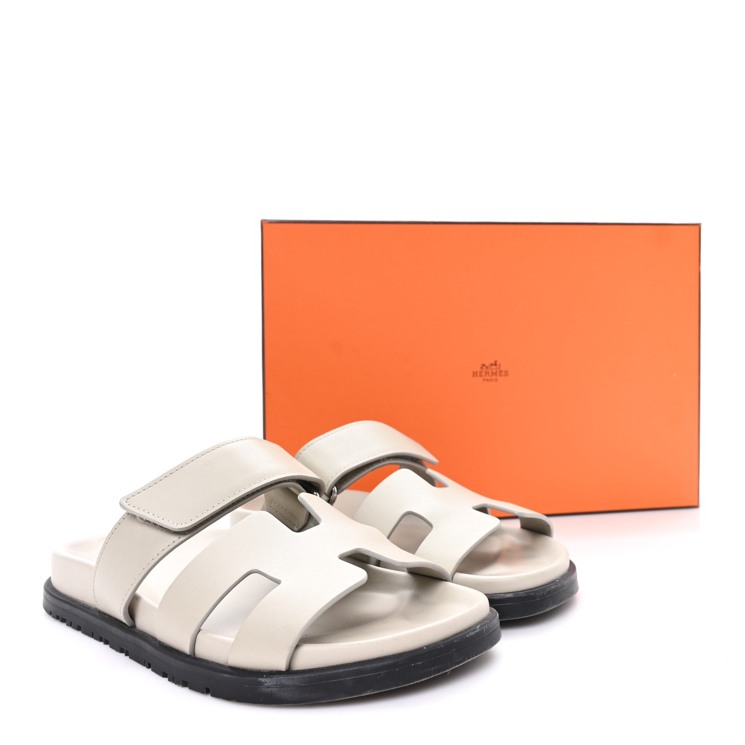 Hermes Calfskin Womens Chypre Sandals 36.5 Beige Esquisse 1855332