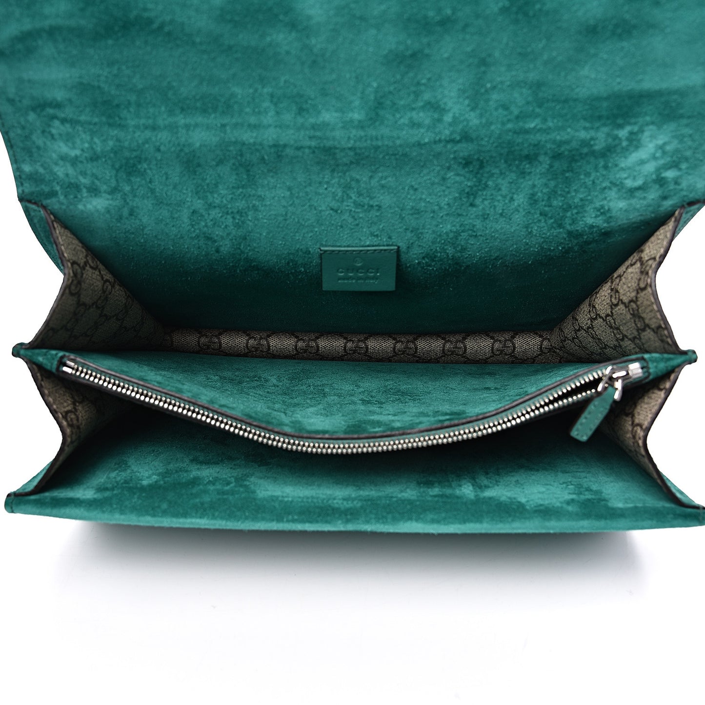 GG Supreme Monogram Embroidered Medium Dionysus Shoulder Bag Emerald