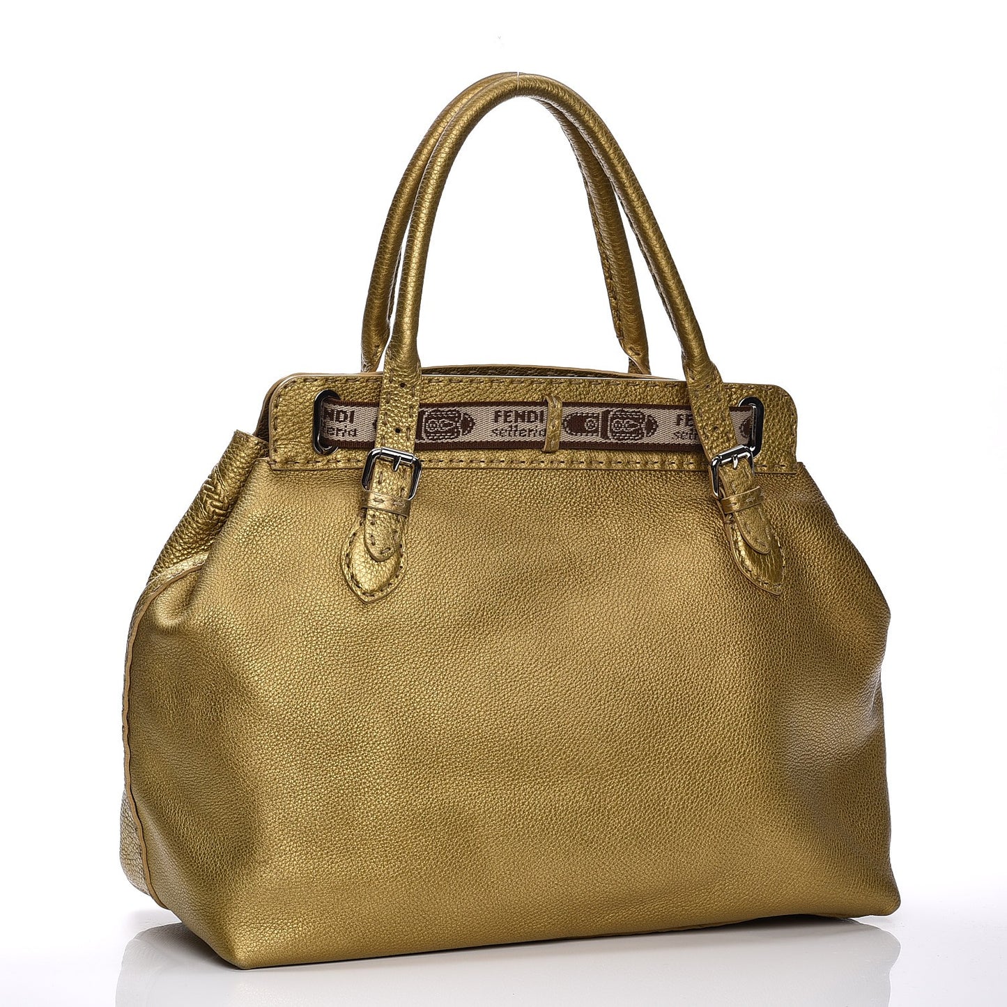 Calfskin Romano Selleria Large Villa Borghese Tote Gold