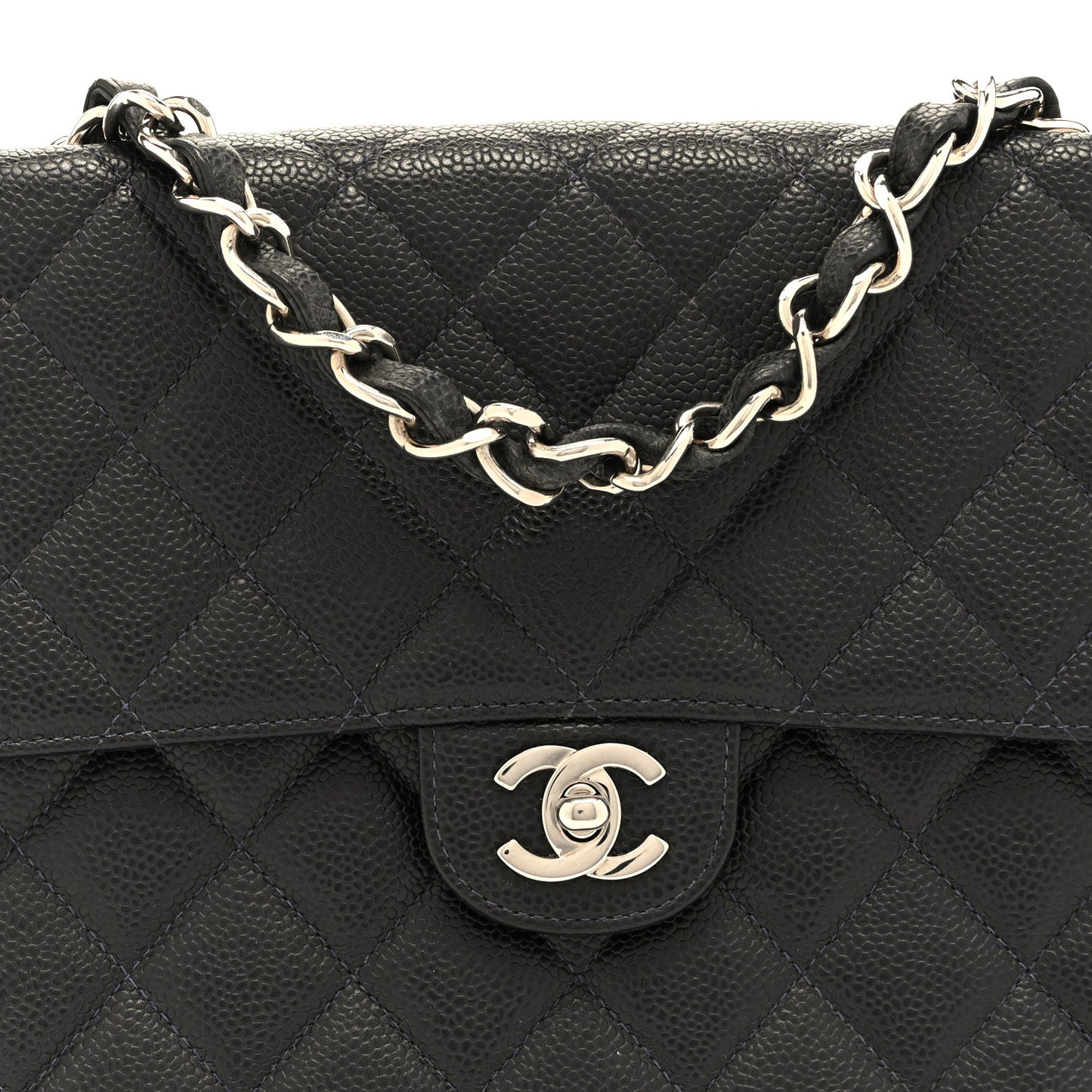 Caviar Jumbo Single Flap Black