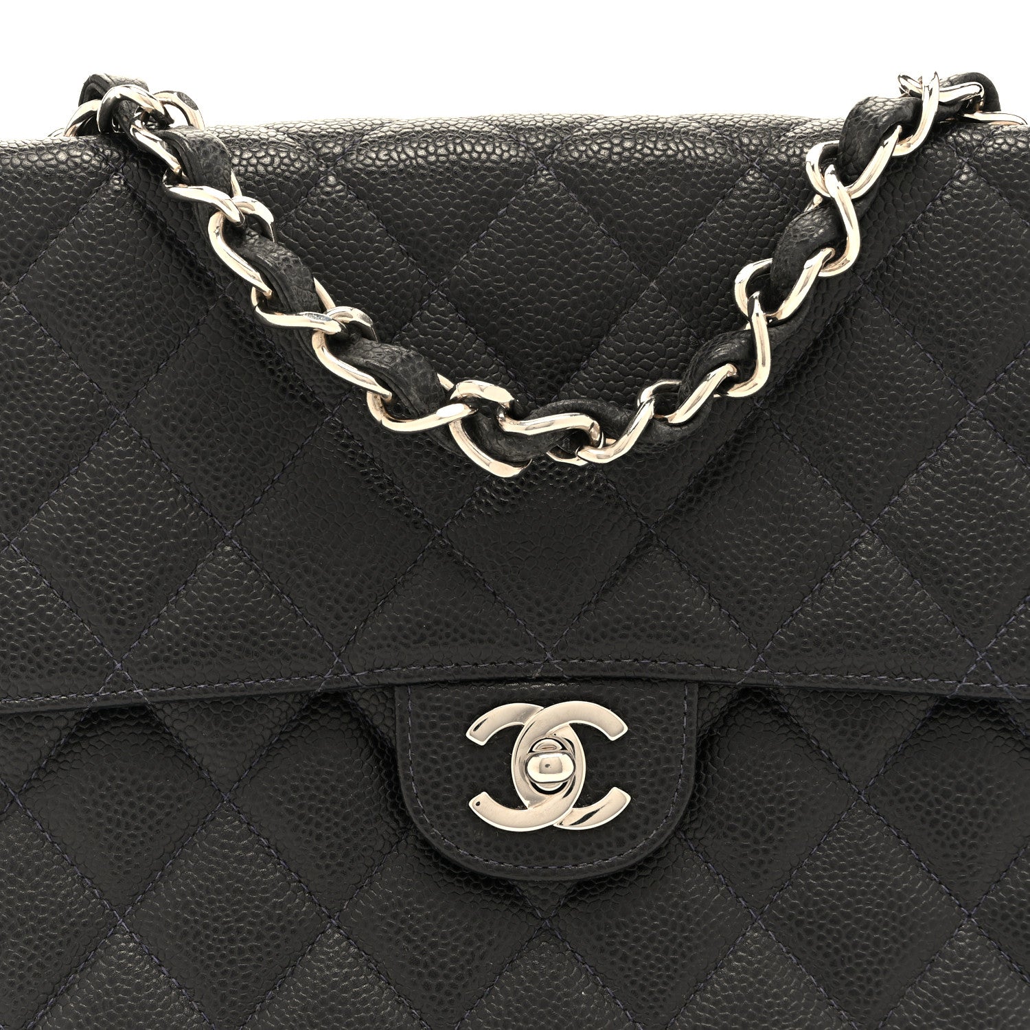 Chanel Caviar Jumbo Single Flap Black 8 of 10