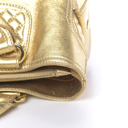 Celine Metallic Lambskin Quilted Boogie Satchel Gold 17 of 21