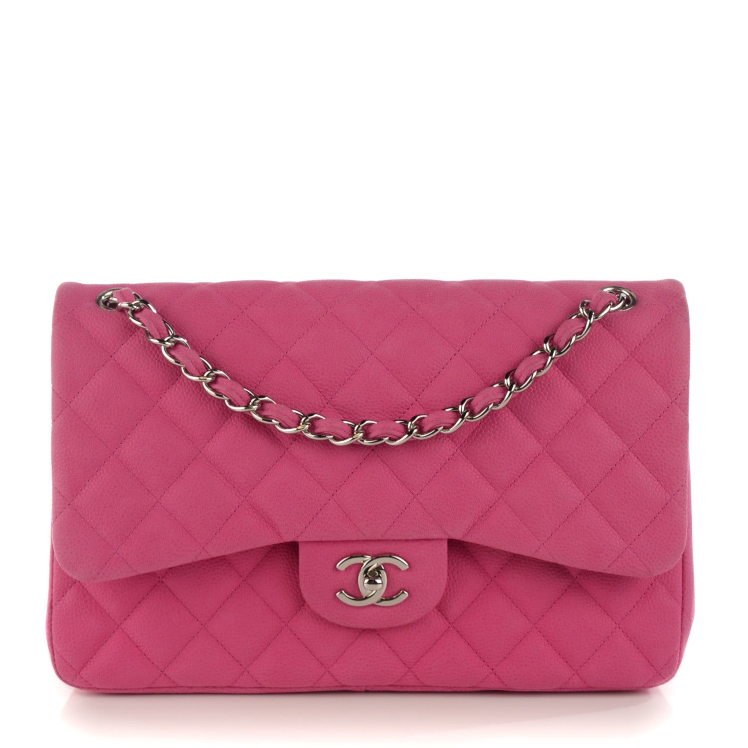 Chanel Iridescent Caviar Quilted Jumbo Double Flap Pink 1 of 13