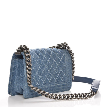 Chanel Denim Quilted Small Boy Flap Blue 3 of 7