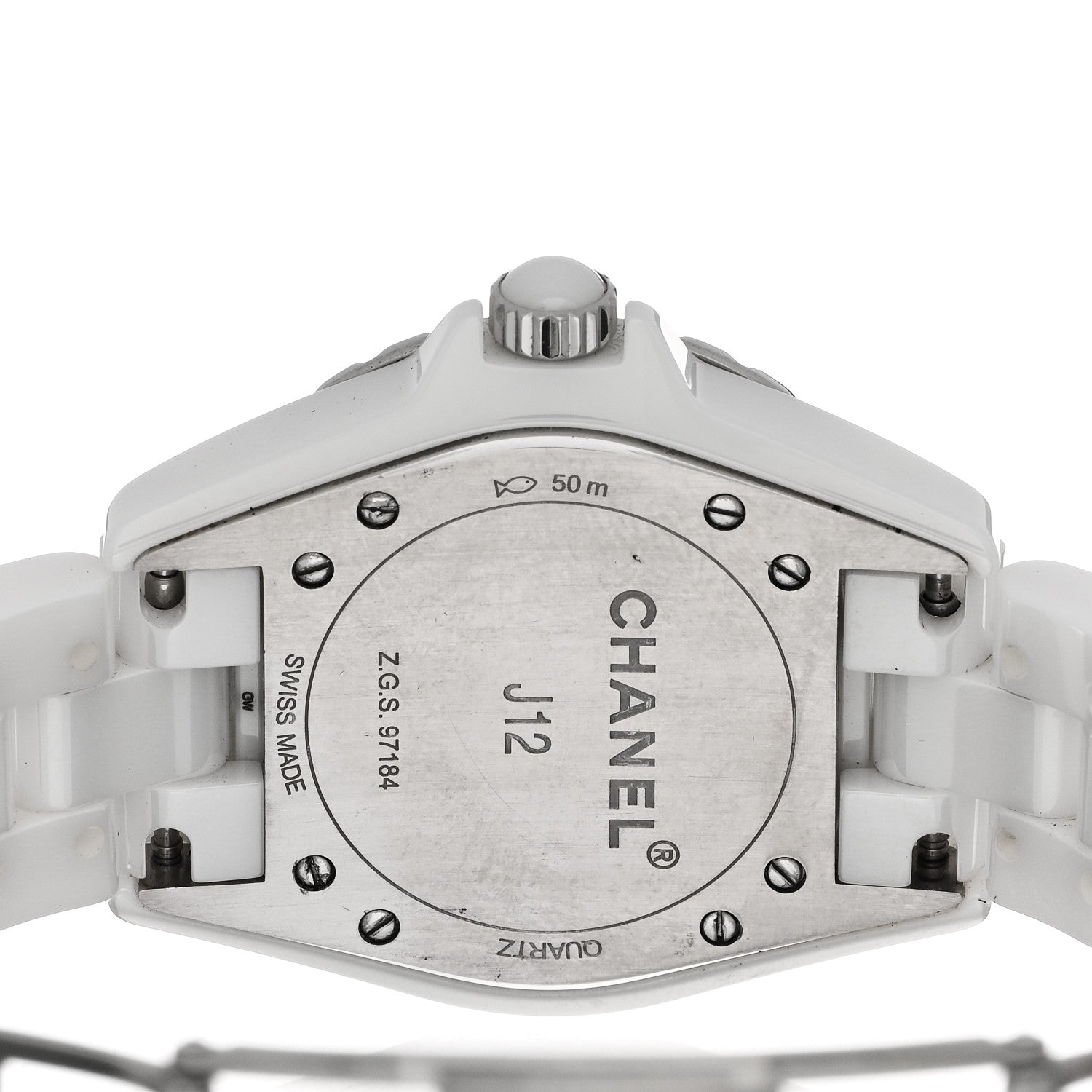 Chanel Stainless Steel Ceramic Diamond Bezel 33mm J12 Quartz Watch White 4 of 5