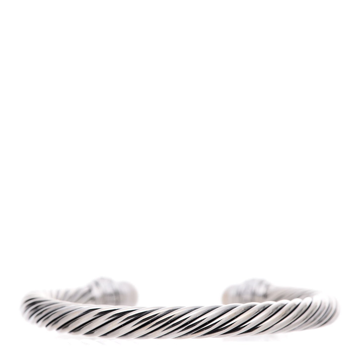 Sterling Silver Diamond Pearl 7mm Cable Classics Bracelet