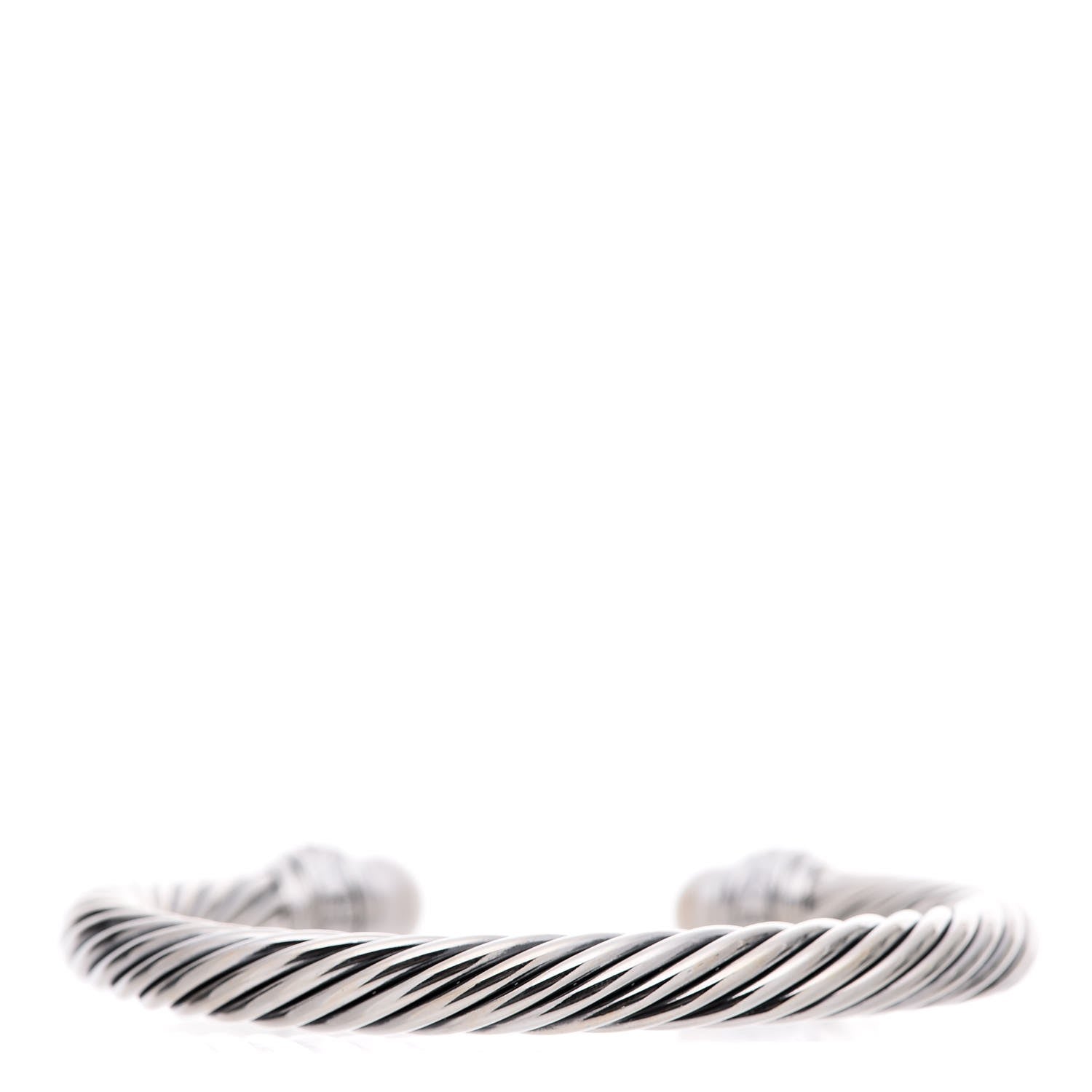 David Yurman Sterling Silver Diamond Pearl 7mm Cable Classics Bracelet 5 of 7