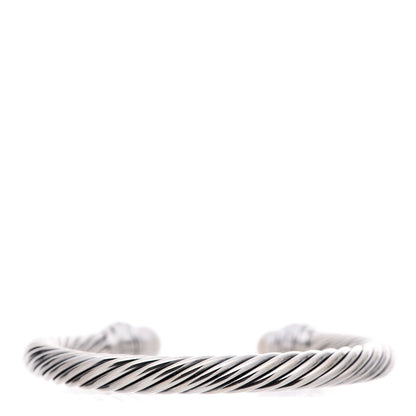 David Yurman Sterling Silver Diamond Pearl 7mm Cable Classics Bracelet 5 of 7