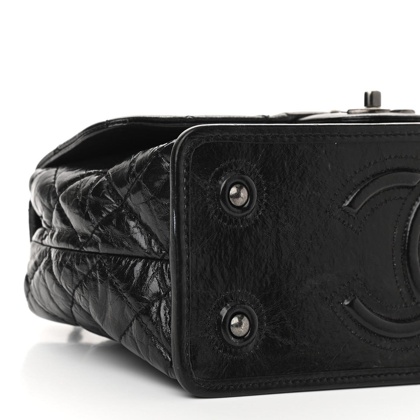 Aged Calfskin Flap Black