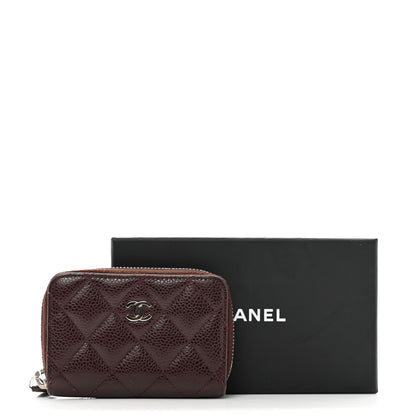 Chanel Caviar Quilted Zip Coin Purse Burgundy 9 of 9