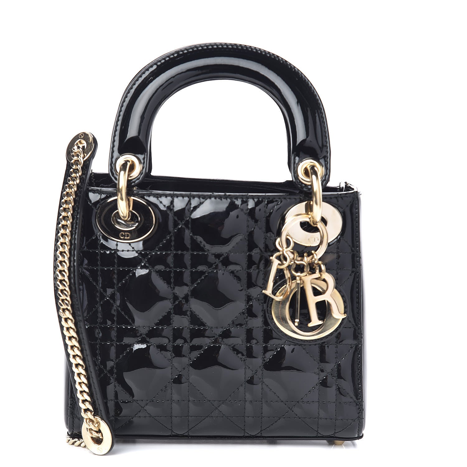 Christian Dior Patent Cannage Mini Lady Dior Black 1 of 16