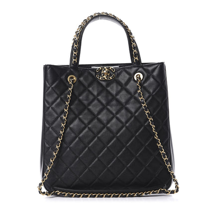Chanel Lambskin Quilted Large Shopping Tote Black 1 of 13