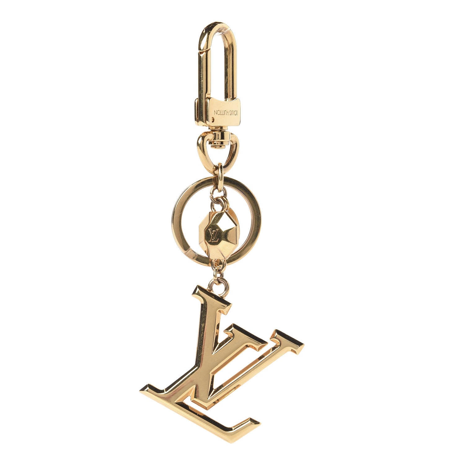 Louis Vuitton LV Facettes Bag Charm Key Holder Gold 1 of 5