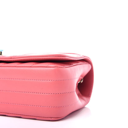 Chanel Calfskin Chevron Quilted Mini Statement Flap Pink 9 of 11