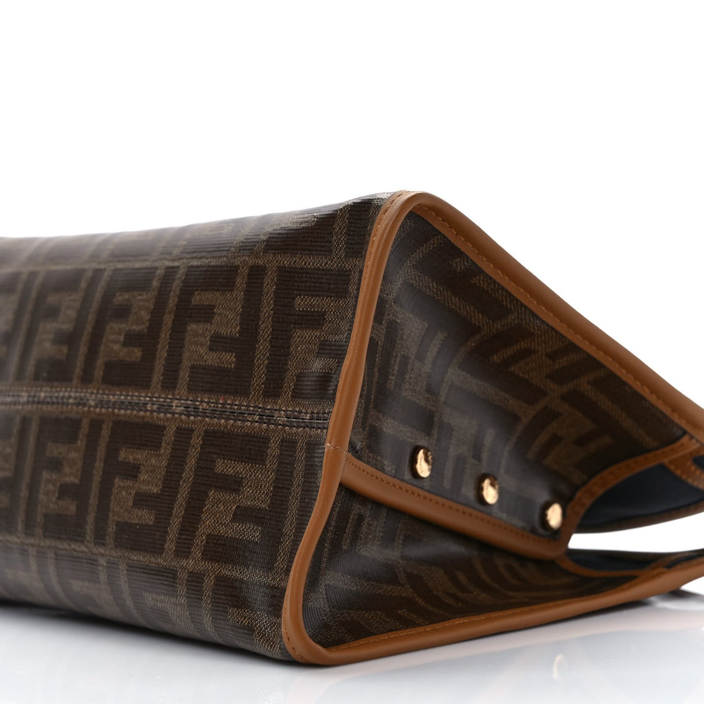 Glazed Fabric Vitello Century FF 1974 Stamp Patch Mini Peekaboo Defender Cover Mogano Panna Caramello