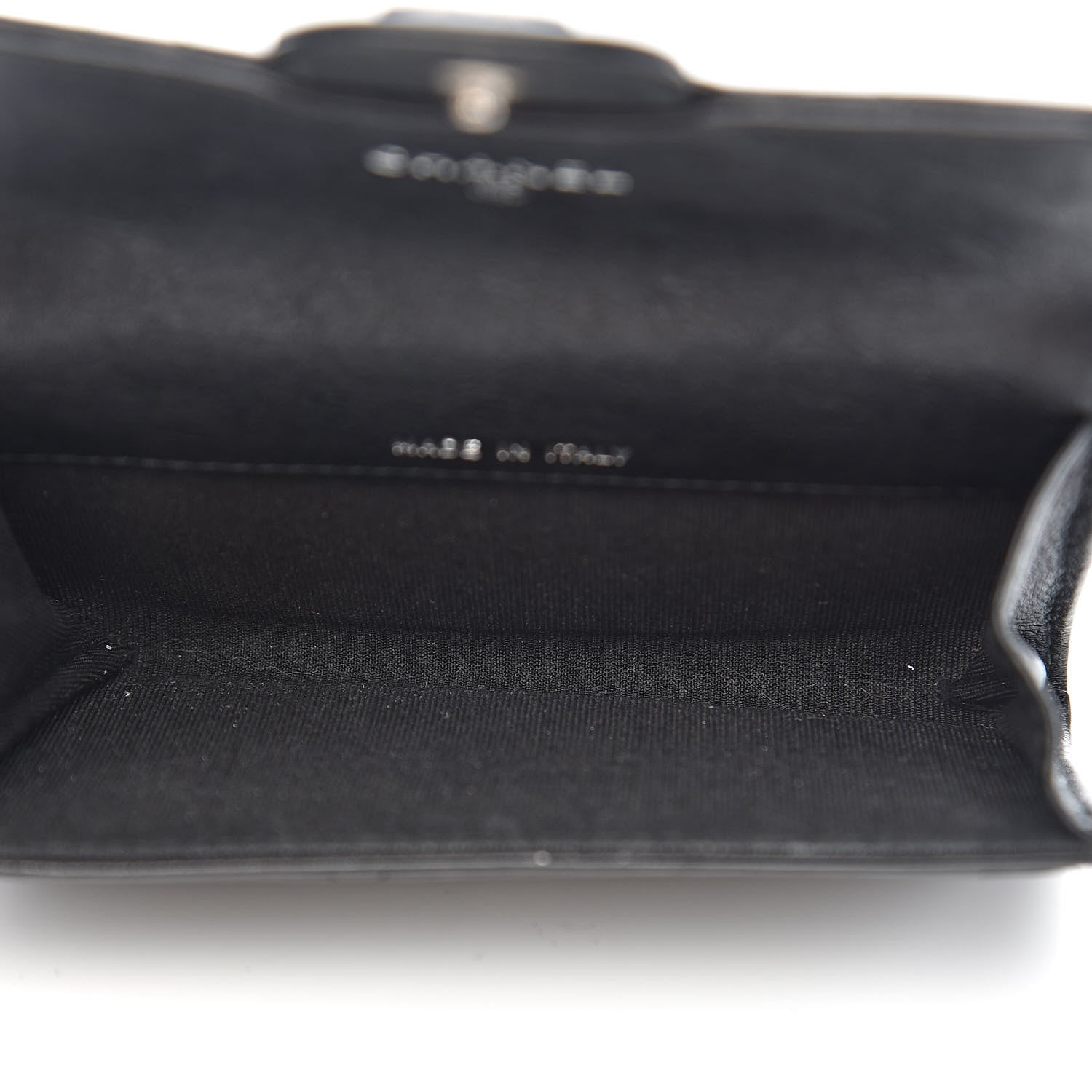 Chanel Crumpled Calfskin Quilted Flap Card Holder Wallet So Black 5 of 9
