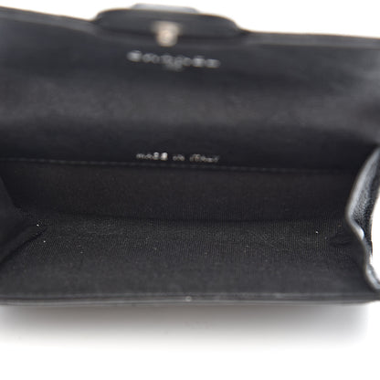 Chanel Crumpled Calfskin Quilted Flap Card Holder Wallet So Black 5 of 9