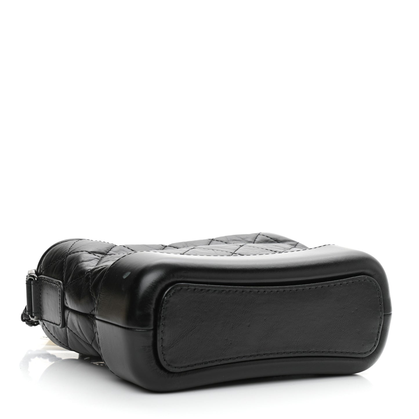 Aged Calfskin Quilted Small Gabrielle Hobo So Black