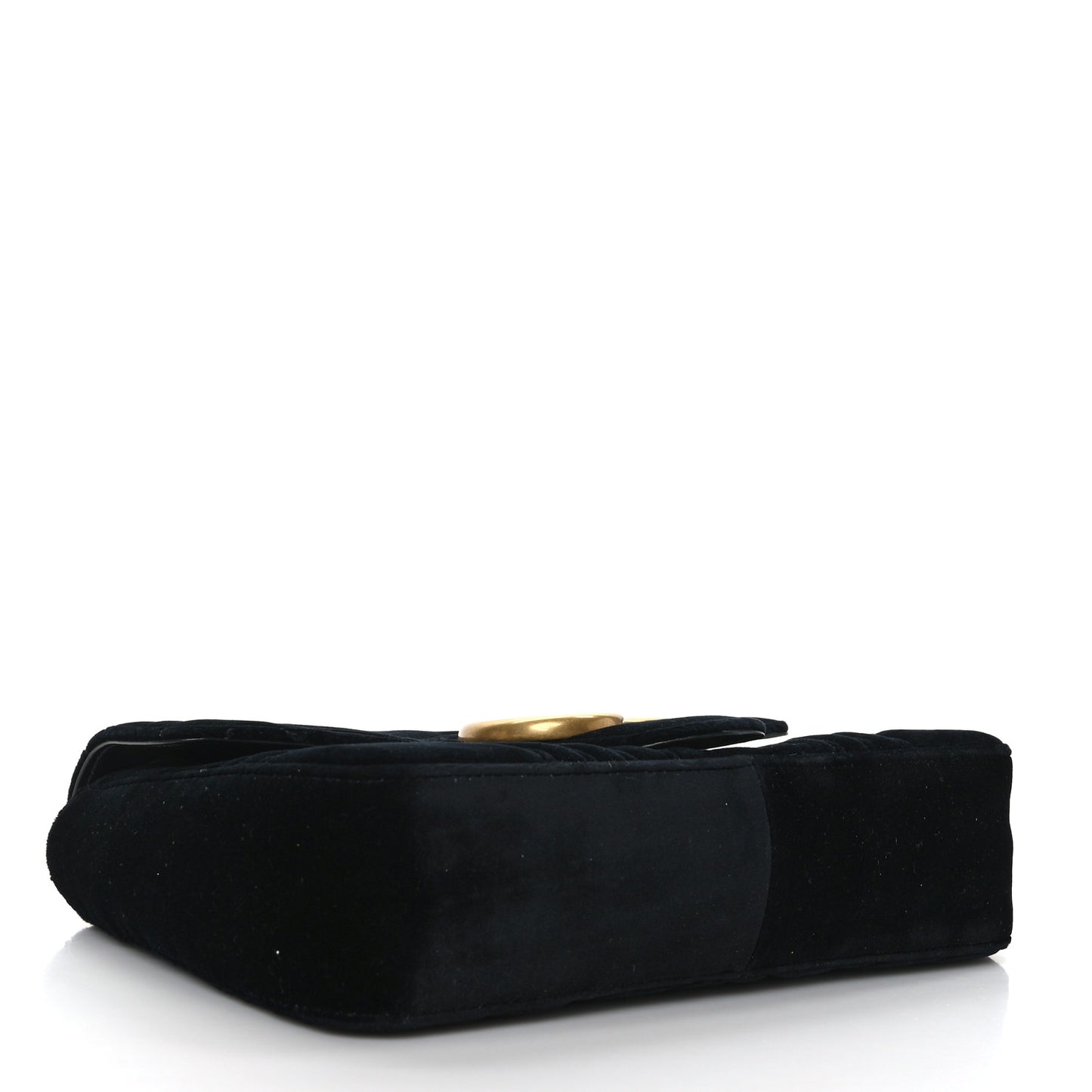 Velvet Matelasse Medium GG Marmont Shoulder Bag Black