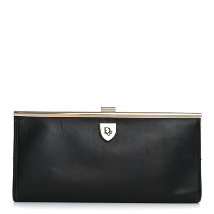 Christian Dior Calfskin Metal Frame Clutch Black 1 of 13