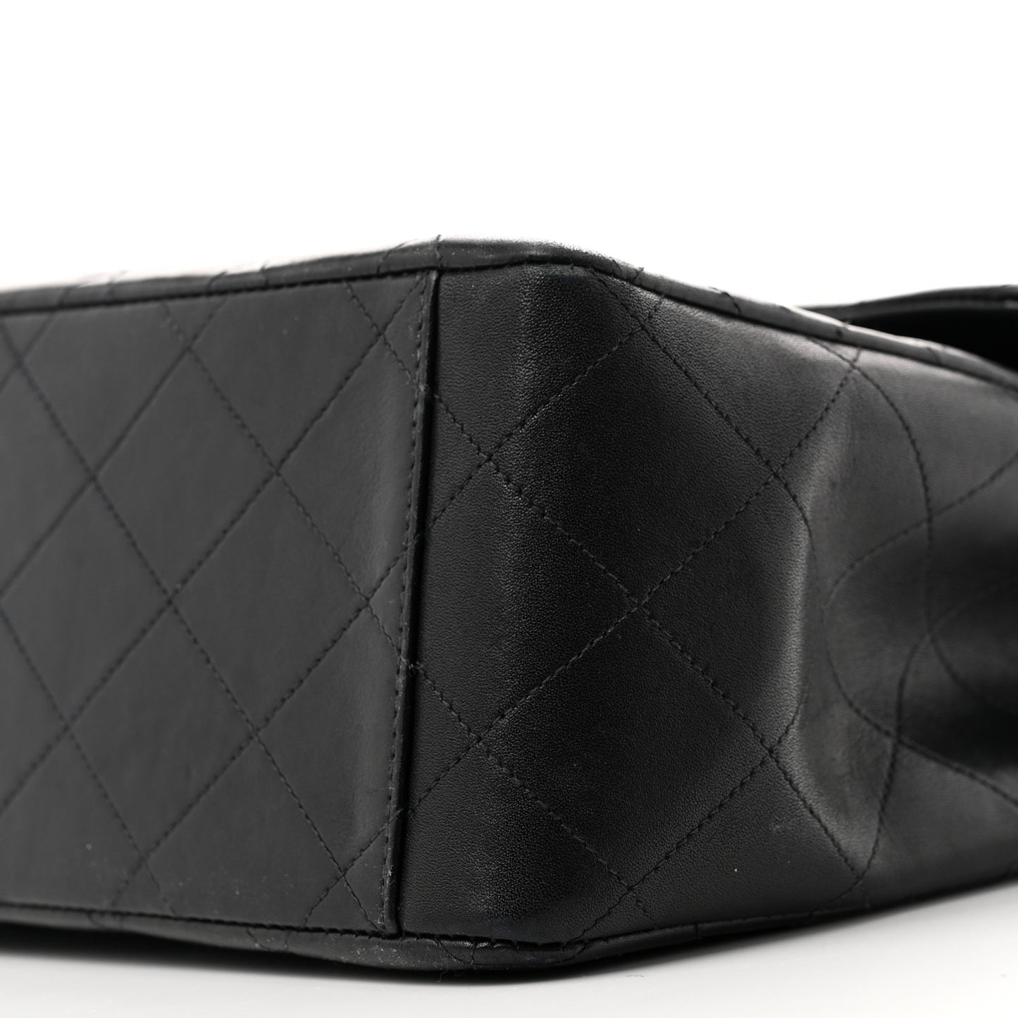 Lambskin Quilted XL Jumbo Single Flap Black