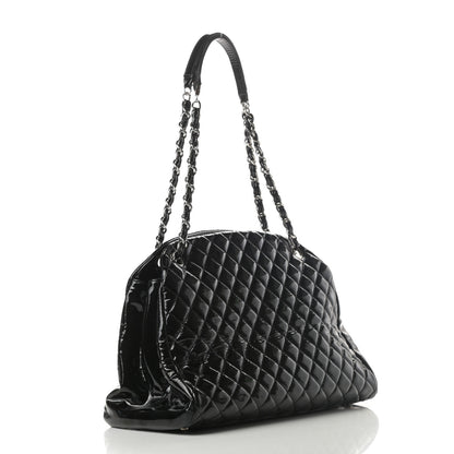 Chanel Patent Quilted Large Just Mademoiselle Bowling Bag Black 3 of 15