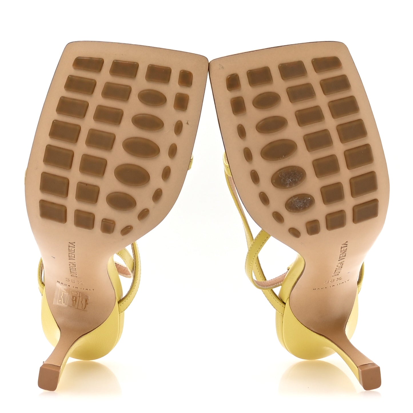 Lambskin Stretch Multi Strap 90mm Sandals 38.5 Pear