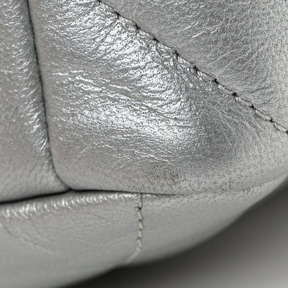 Chanel Metallic Goatskin Quilted Large Chanel 19 Flap Silver 11 of 12