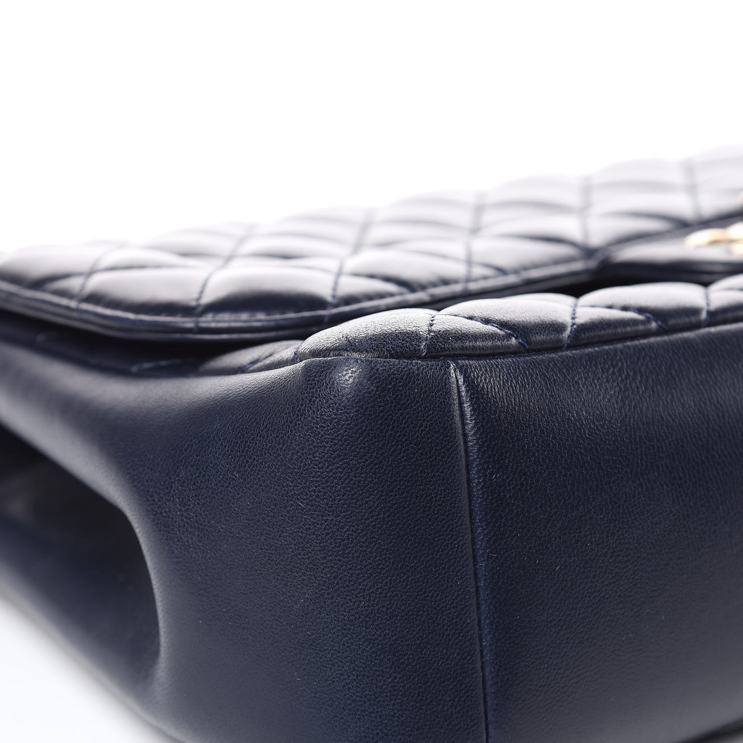 Lambskin Quilted Jumbo Mademoiselle Chic Flap Navy