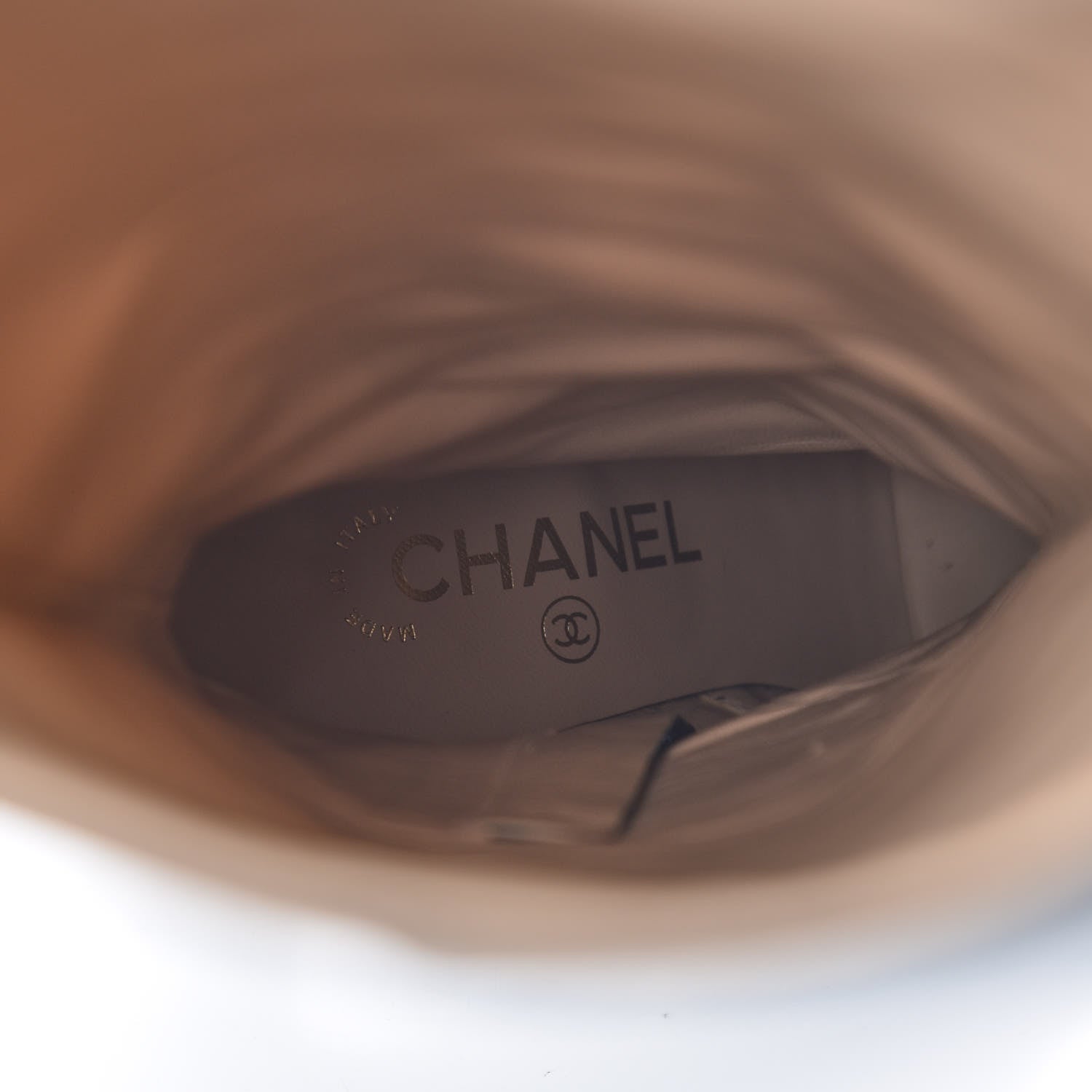 Chanel Lambskin CC Cap Toe High Boots 36 Pearly Black 9 of 10