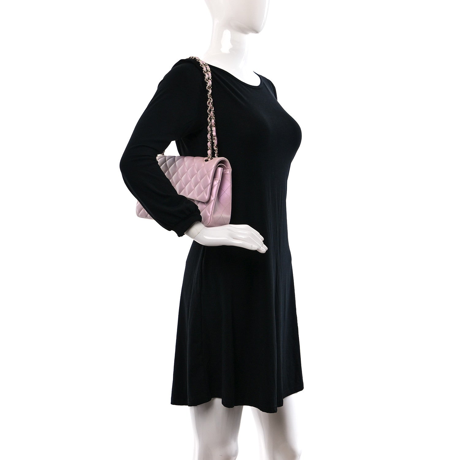 Chanel Iridescent Calfskin Quilted Medium Double Flap Light Pink 2 of 10