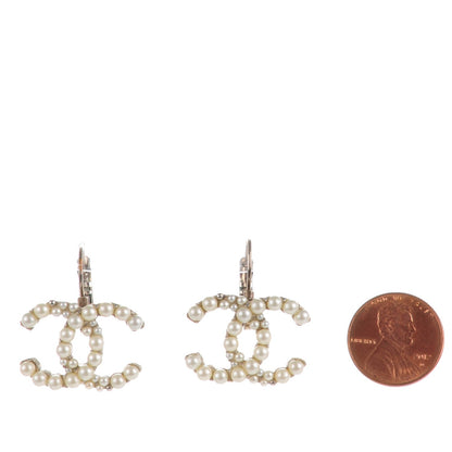 Chanel Pearl CC Dangle Earrings Light Gold 2 of 6
