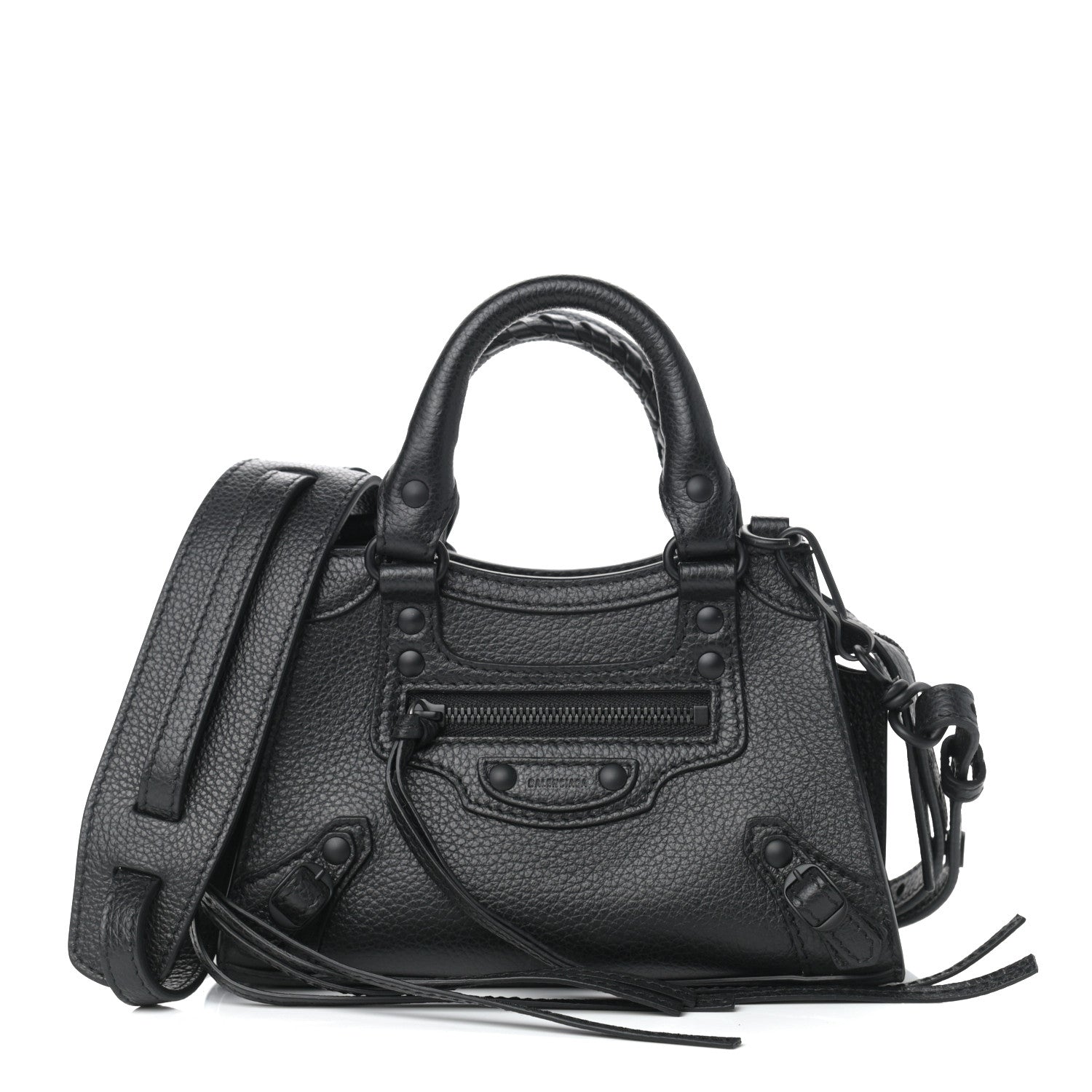 Balenciaga Grained Calfskin Neo Classic Hardware Nano City Crossbody Black 1 of 8