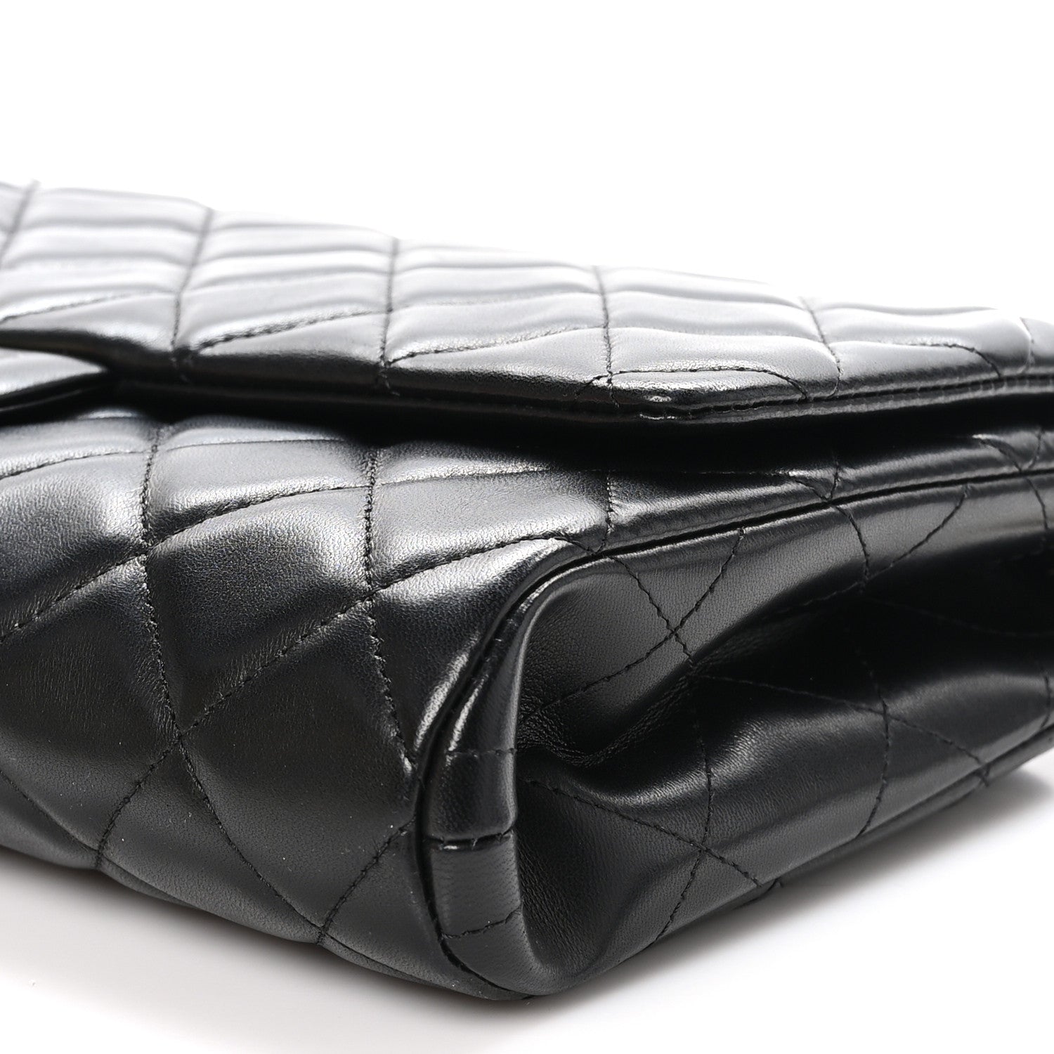 Chanel Lambskin Quilted Clutch With Chain Flap Black 10 of 11