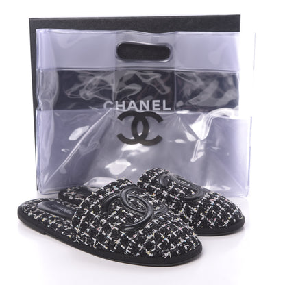 Chanel Tweed CC Flat Mules M Black 9 of 9