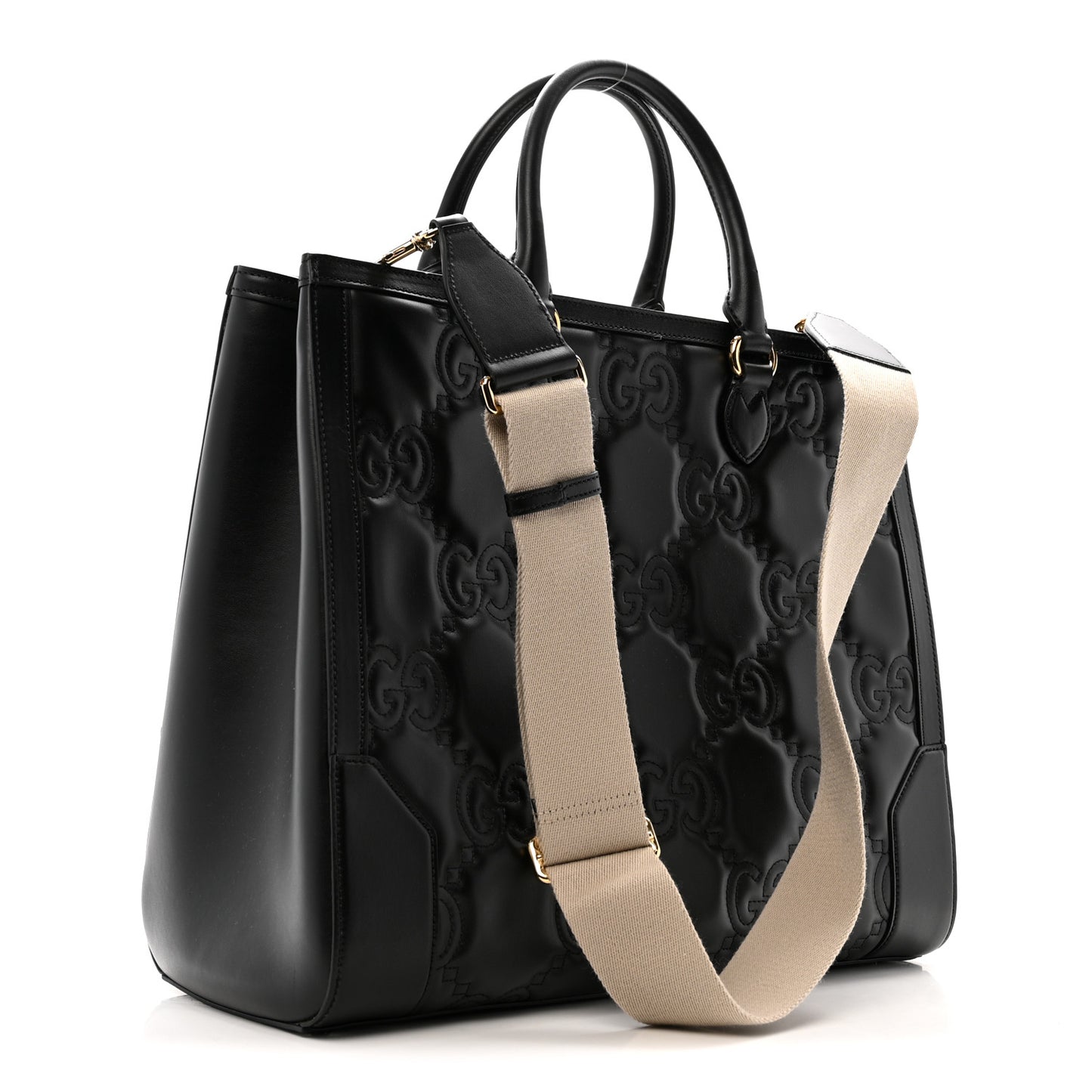 Calfskin GG Matelasse Tote Bag Black
