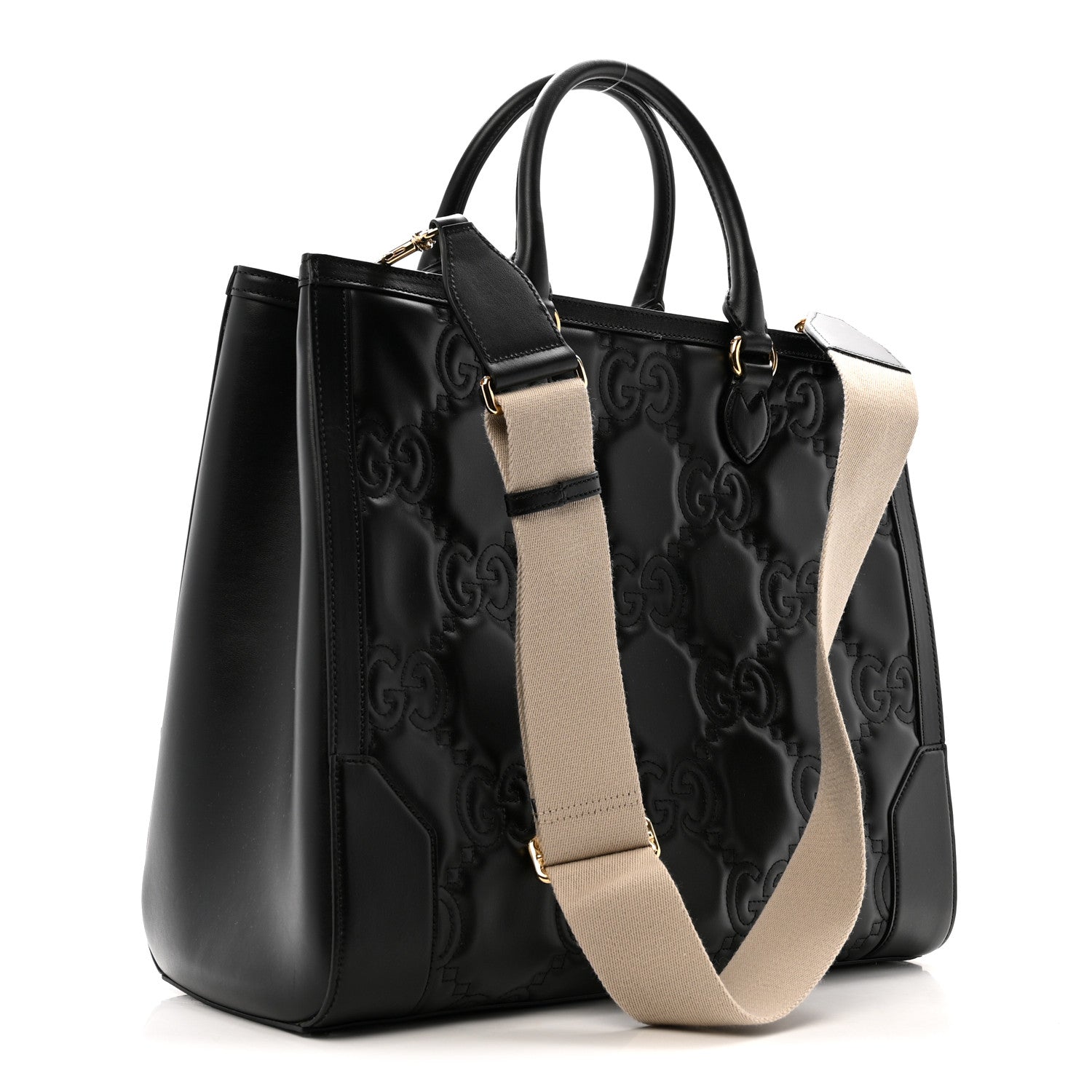 Gucci Calfskin GG Matelasse Tote Bag Black 3 of 16