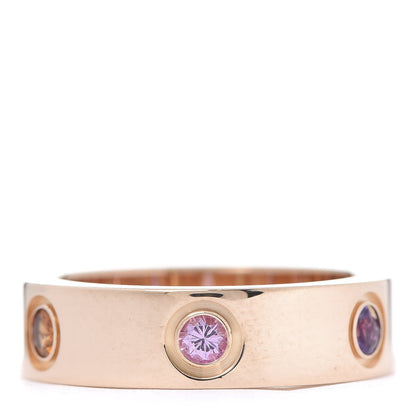 Cartier 18K Pink Gold Sapphire Garnet Amethyst 5.5mm LOVE Ring 53 6.25 3 of 7