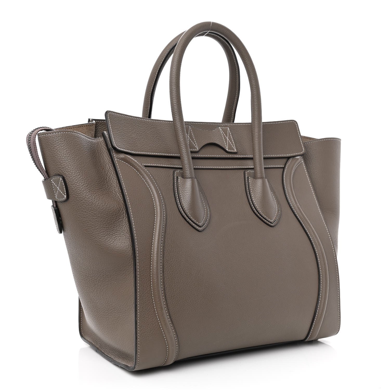 Celine Drummed Calfskin Mini Luggage Bag Souris 3 of 14