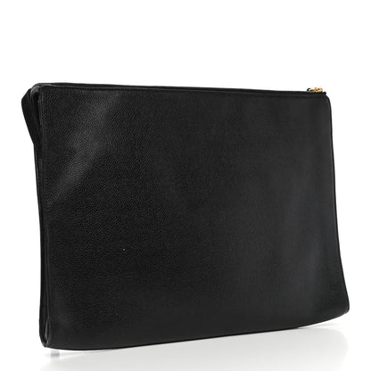 Chanel Caviar Large Timeless CC Cosmetic Pouch Black 8 of 10