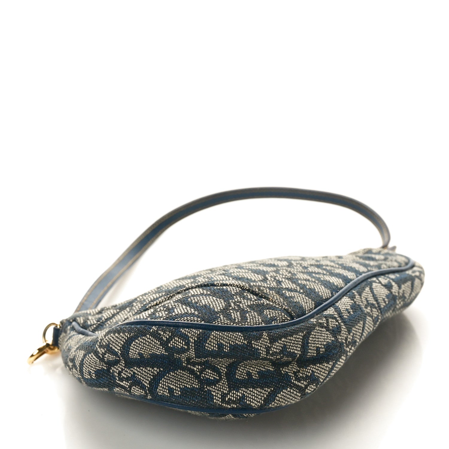 Christian Dior Monogram Mini Saddle Pochette Navy 4 of 9