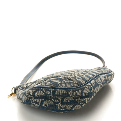 Christian Dior Monogram Mini Saddle Pochette Navy 4 of 9