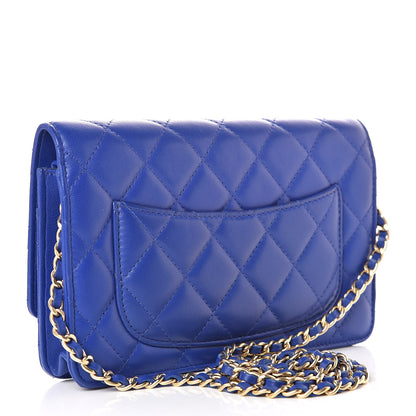 Chanel Lambskin Quilted Wallet On Chain WOC Dark Blue 3 of 11
