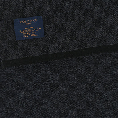 Louis Vuitton Wool Petit Damier Graphite Scarf Black 3 of 3