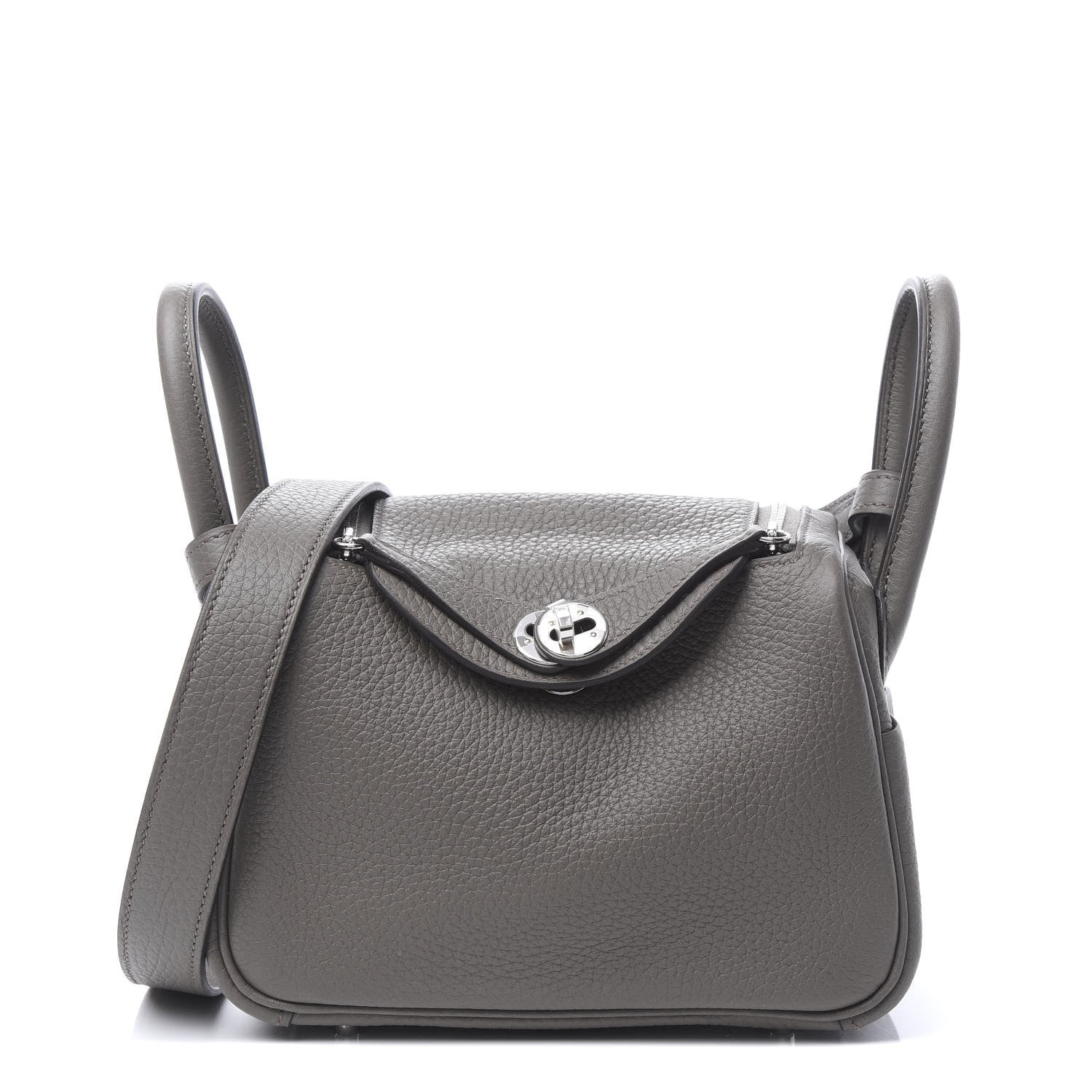 Hermes Taurillon Clemence Mini Lindy 20 Etain 1 of 9