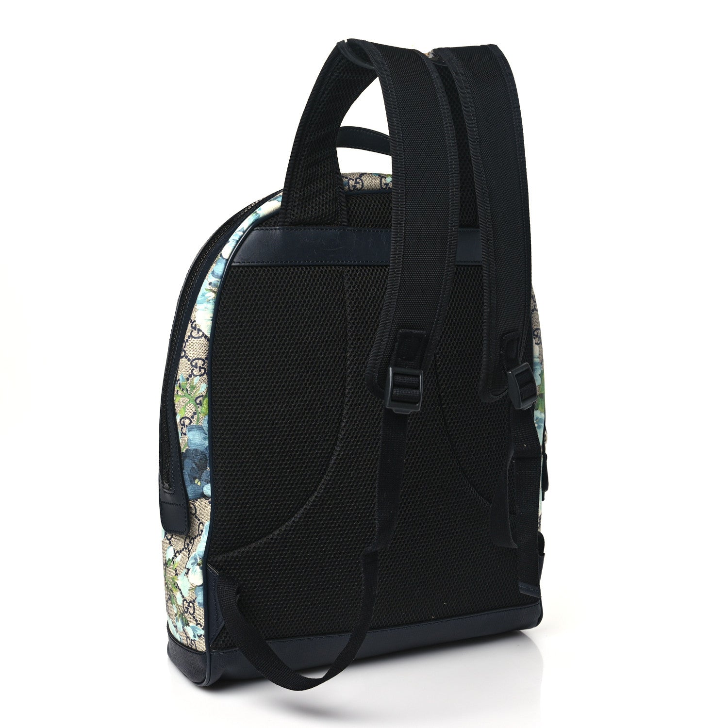 Gucci GG Supreme Monogram Blooms Medium Day Backpack Beige Blue Navy 3 of 10