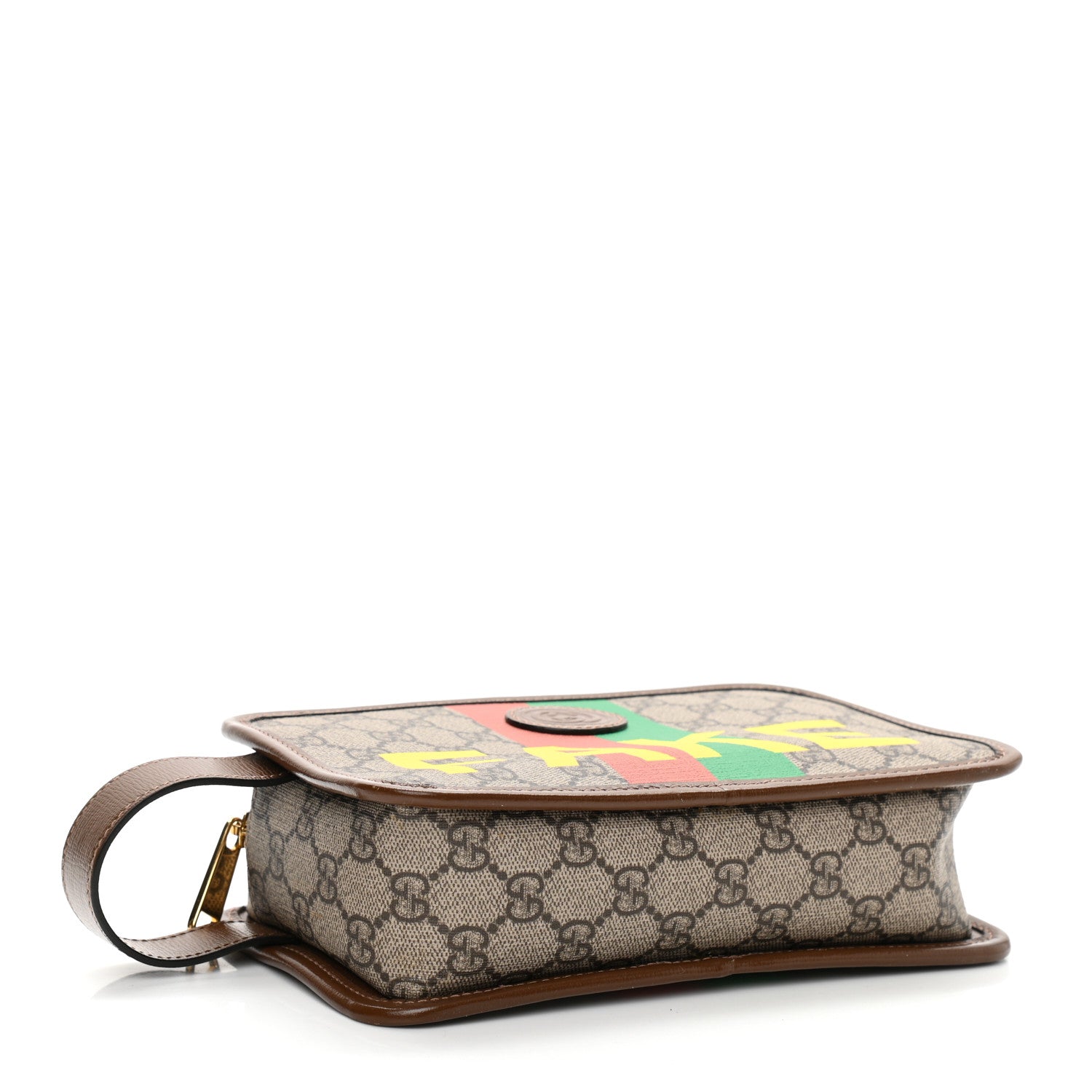 Gucci GG Supreme Monogram Azalea Calfskin Fake/Not Retro Interlocking G Cosmetic Case Beige Ebony Brown Sugar 4 of 12