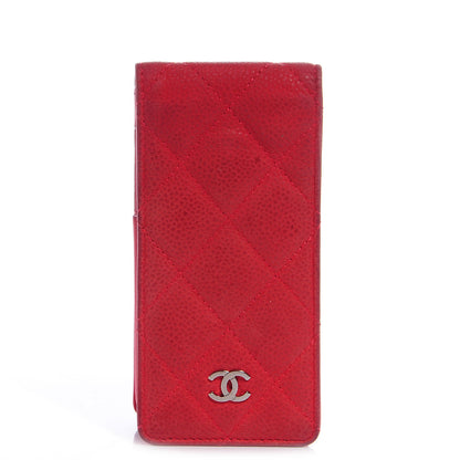 Chanel Iridescent Caviar Quilted iPhone 5 Case Holder Red 1 of 10