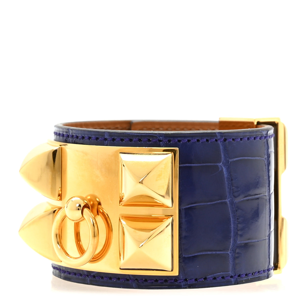Shiny Alligator Collier De Chien CDC Bracelet S Bleu Encre