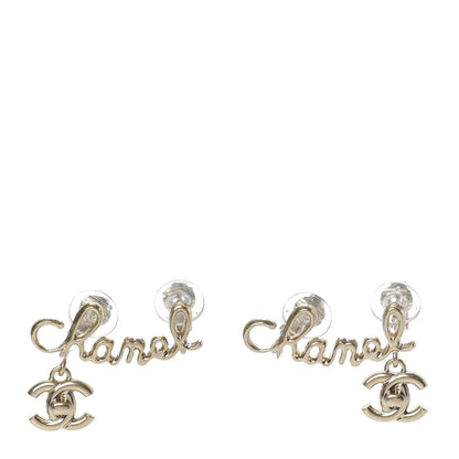 Chanel Metal Logo CC Turnlock Clip On Earrings Gold 1 of 4